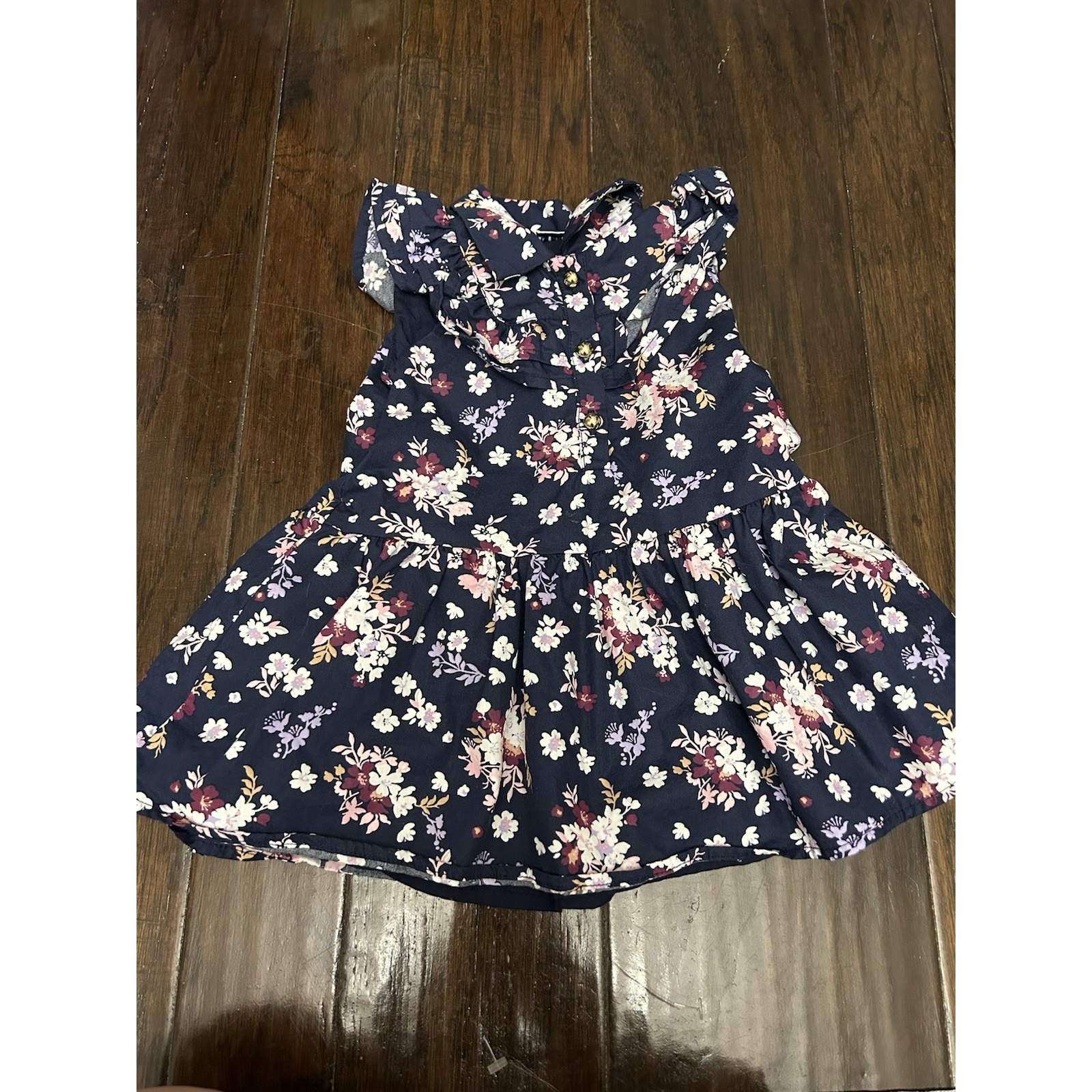 Janie And Jack Floral Ruffle Merchant Marine Navy Purple Fall Picture